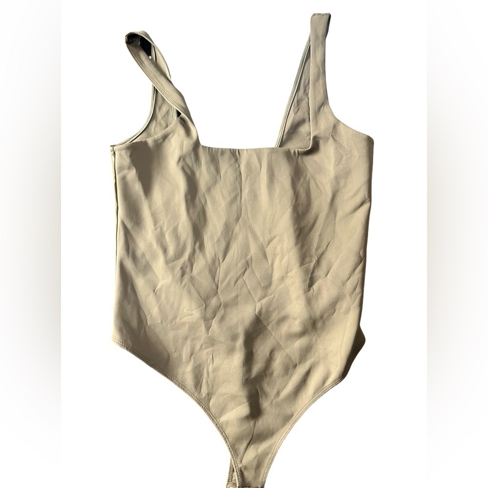Good American Scuba Olive Green Thong Bodysuit